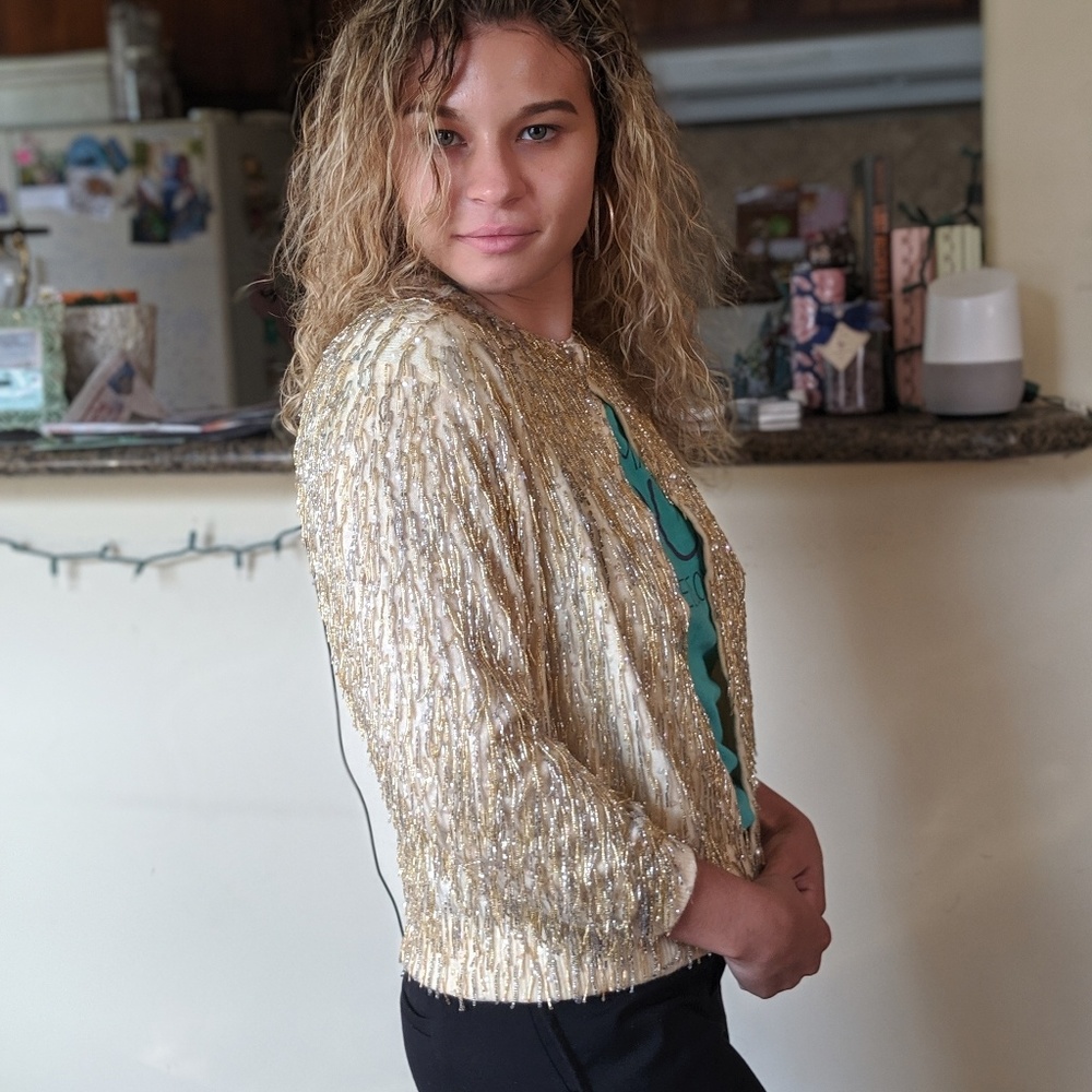 Gene Shelly' Boutique Beaded Cardigan